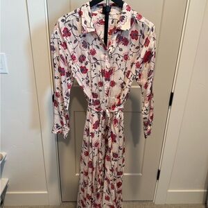 XiRENA Floral Long Sleeve Dress - Red and White